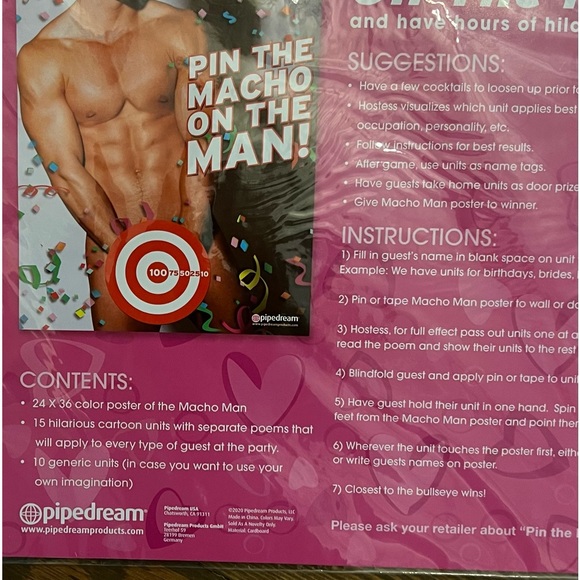 Bachelorette Party Favors Pin The Macho On The Man - Picture 4 of 6